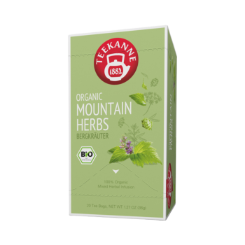 Teekanne BIO Organic Mountain Herbs, Bio Bergkraeuter, Kraeutertee, Teebeutel im Kuvert, 2. Entnahmefach displaytauglich, 36g